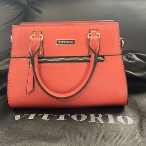 Vittorio leather purse/ persimmon color/ OS